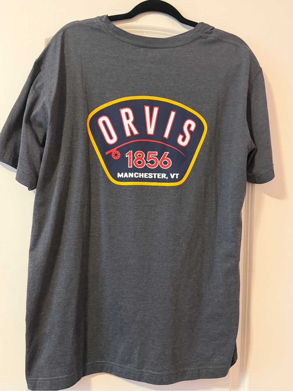 Orvis Charcoal Short-Sleeve Tee with Yellow-Trim Logo